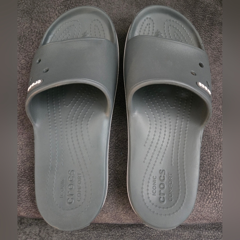 Crocs Gray Slide Sandals